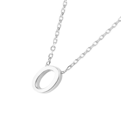 Collar de Plata Esterlina 925 Letra O Lisa-1