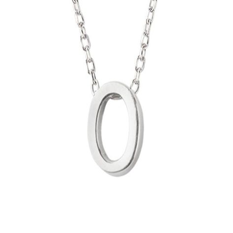 Collar de Plata Esterlina 925 Letra O Lisa-2