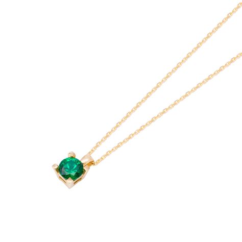 Collar de Oro de 18kt Esmeralda punto de luz-1