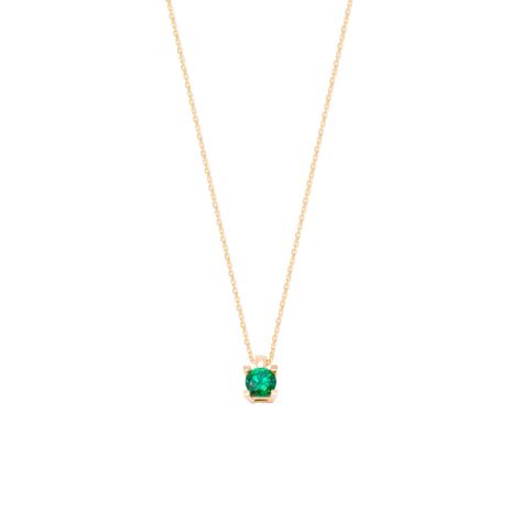 Collar de Oro de 18kt Esmeralda punto de luz-2