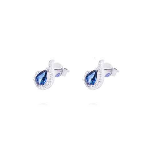 Aros de Oro de 18kt Zafiro 18 puntos de diamante-1