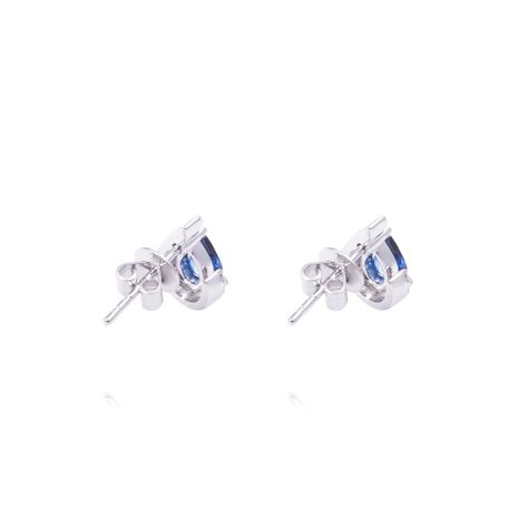 Aros de Oro de 18kt Zafiro 18 puntos de diamante-2