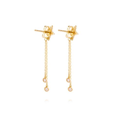 Aros de Oro 18kt Modelo Estrella Colgante-2