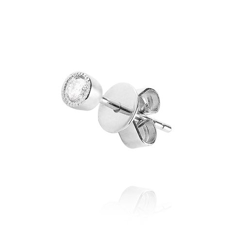 Aro Piercing de Oro Blanco 18kt Diamante 7 Pts-1