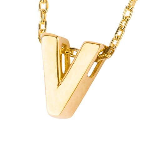 Collar de Oro 18kt Letra V-2