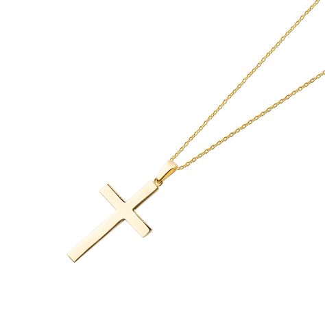 Collar de Oro 18kt Cruz Grande-0