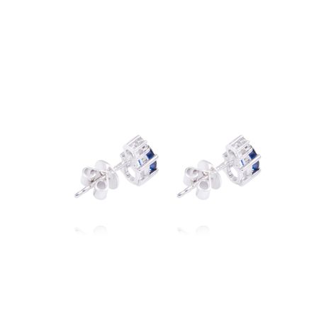 Aros Oro Blanco 18kt Diamantes 8pts y 14pts Zafiro-2