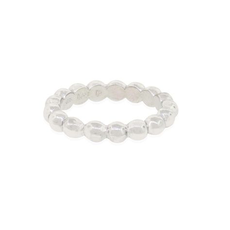 Anillo de Plata Esterlina 925 Liso Pelotitas-2