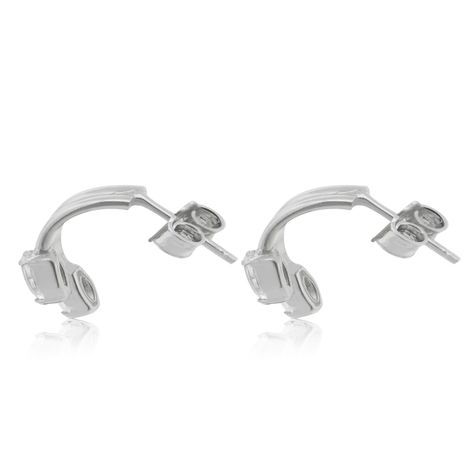 Aros de Plata Esterlina 925 Argollas Doble Circon-1
