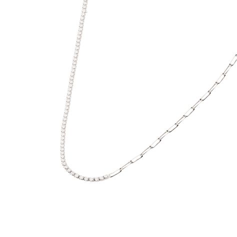 Collar de Plata Esterlina 925 Eslabones Circon-2