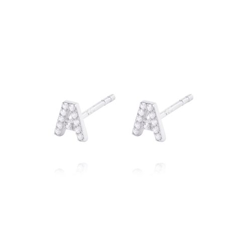 Aros de Plata Esterlina 925 Letra A-1