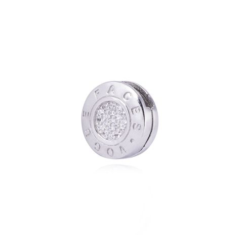 Dije de Plata broche Botón con Circonita-1
