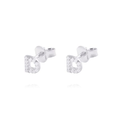 Aros de Plata Esterlina 925 Letra D-0