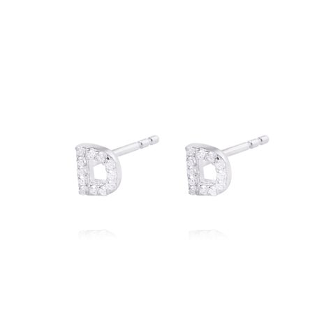 Aros de Plata Esterlina 925 Letra D-1