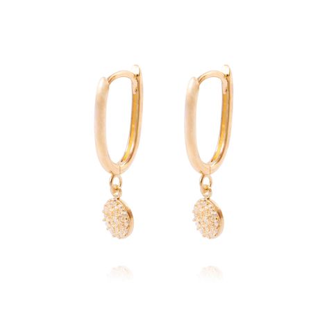 Aros de Oro 18kt Botón Colgante-0