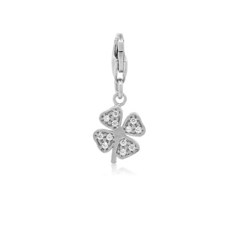 Colgante de Plata Esterlina 925 Trebol Circon-0