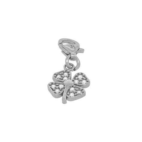 Colgante de Plata Esterlina 925 Trebol Circon-1