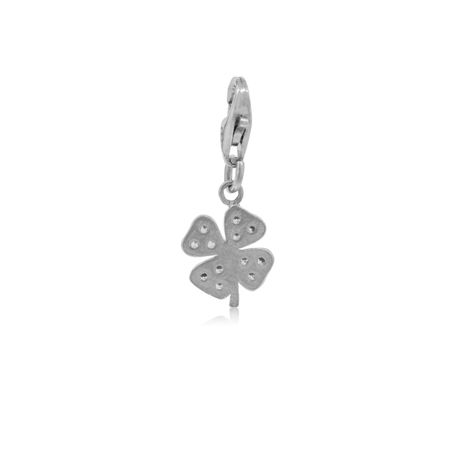 Colgante de Plata Esterlina 925 Trebol Circon-2