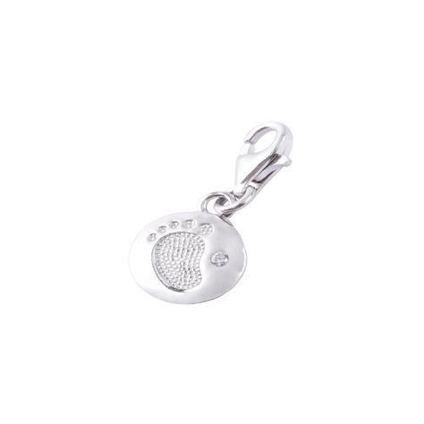 Colgante de Plata Esterlina 925 Huella Circonita-0