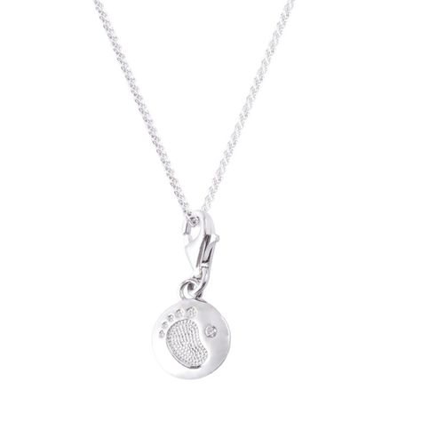 Colgante de Plata Esterlina 925 Huella Circonita-1