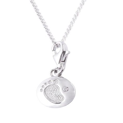 Colgante de Plata Esterlina 925 Huella Circonita-2