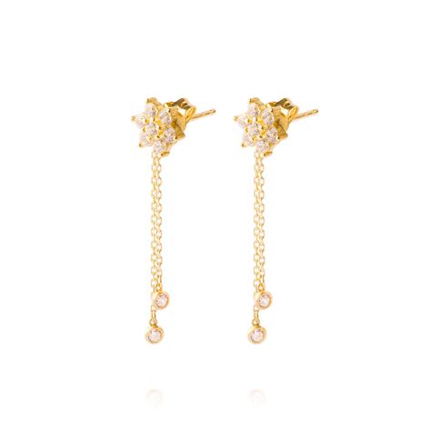 Aros de Oro 18kt Modelo Roseta Colgante-0