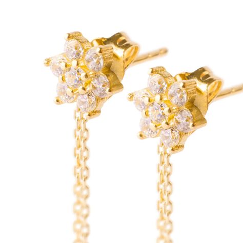 Aros de Oro 18kt Modelo Roseta Colgante-1