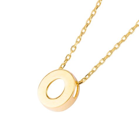 Collar de Oro 18kt Letra O-0