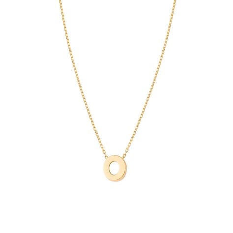 Collar de Oro 18kt Letra O-1