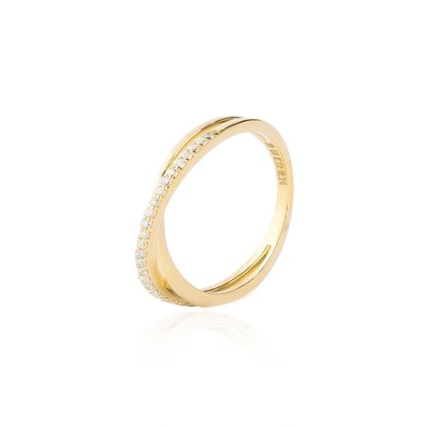 Anillo Oro Amarillo 18kt Diamantes Entrelazados 14 Pts  SI/H-0