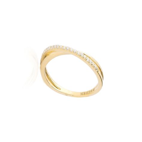 Anillo Oro Amarillo 18kt Diamantes Entrelazados 14 Pts  SI/H-2