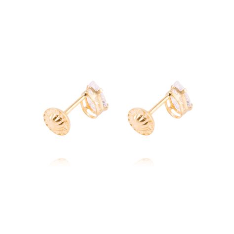 Aros de Oro de 18kt Circón 4X6-2