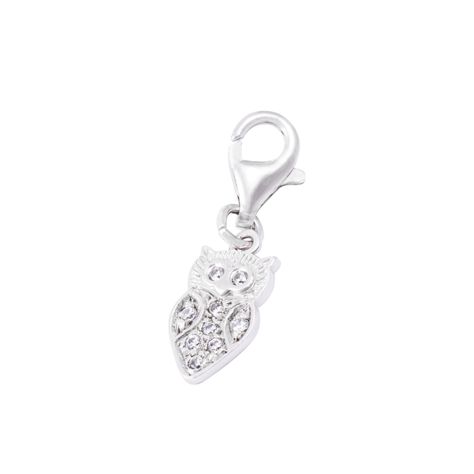 Colgante de Plata Esterlina 925 Búho Circonita-0