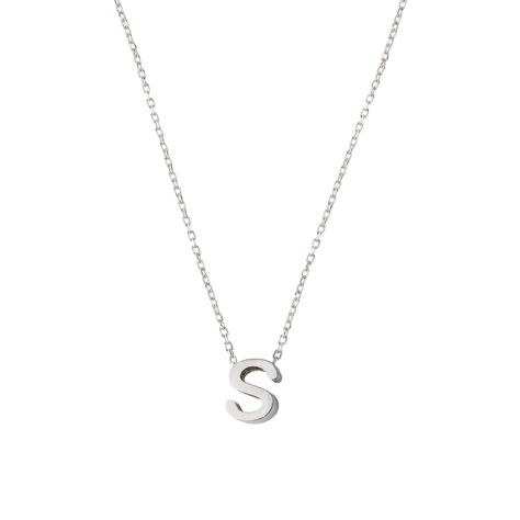 Collar de Plata Esterlina 925 Letra S-0