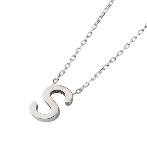 Collar de Plata Esterlina 925 Letra S-1