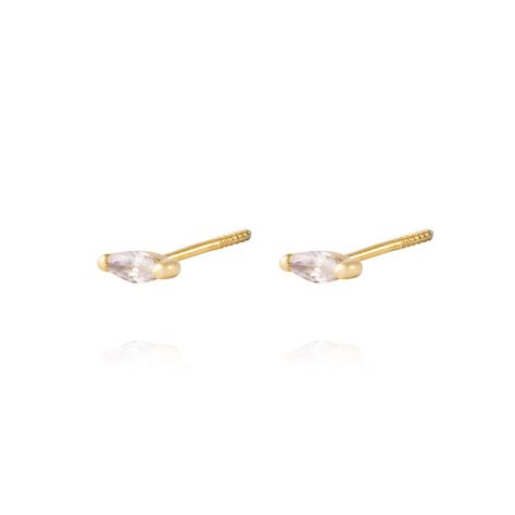 Aros de Oro 18kt Pepita de Circon 4mm-1