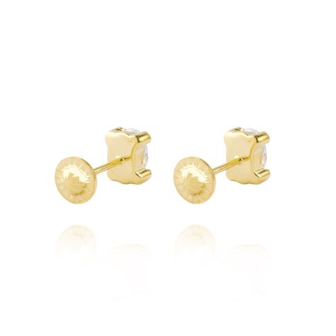 Aros de Oro 18kt Circón Ovalado 6 mm por 4 mm-1