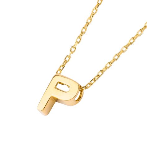 Collar de Oro 18kt Letra P-0