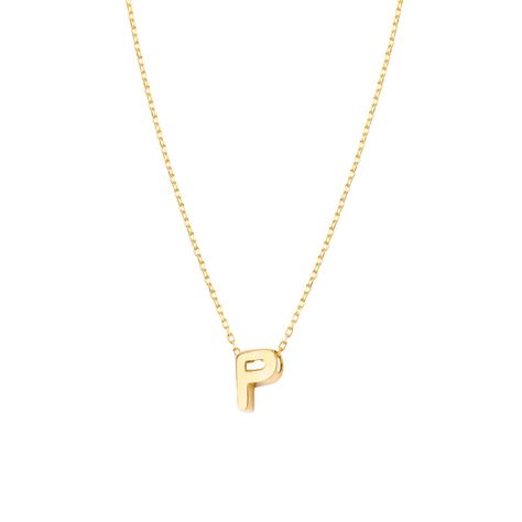 Collar de Oro 18kt Letra P-1