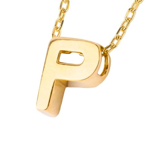 Collar de Oro 18kt Letra P-2