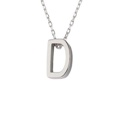 Collar de Plata Esterlina 925 Letra D-2