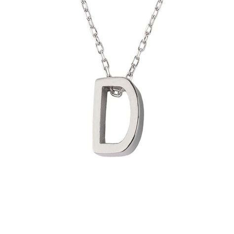 Collar de Plata Esterlina 925 Letra D-3