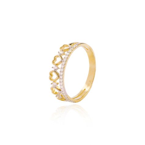 Anillo de Oro 18kt Corona Corazones-0