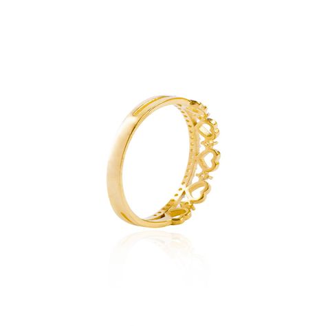 Anillo de Oro 18kt Corona Corazones-1
