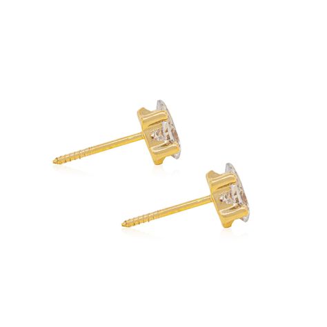 Aros de Oro 18kt Forma Gota Circonita-1