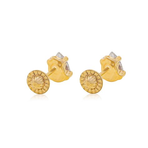 Aros de Oro 18kt Forma Gota Circonita-2