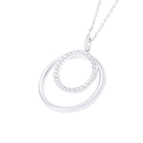 Collar Oro Blanco 18kt 33 Diamantes de 0,22 Pts-1
