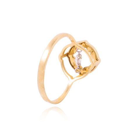 Anillo de Oro de 18kt con brillante de 10 puntos-2