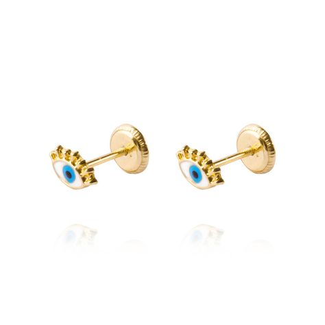 Aros de Oro 18kt Modelo de Ojo Turco-0