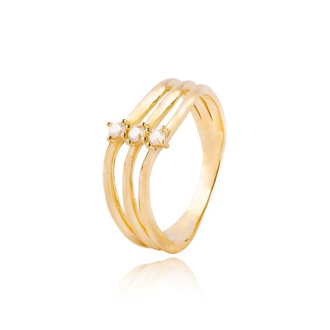 Anillos de Oro 18kt Modelo Circón 3 Corridas-0